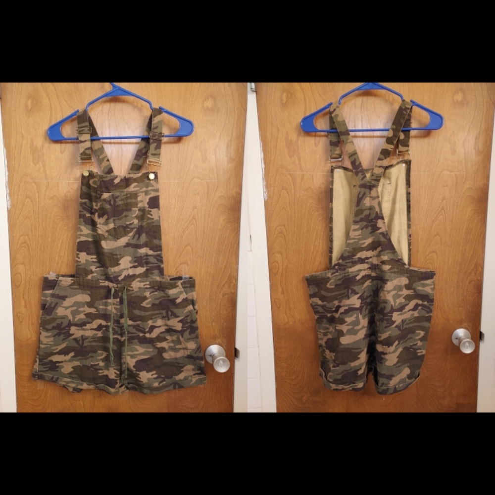 Camo jean romper